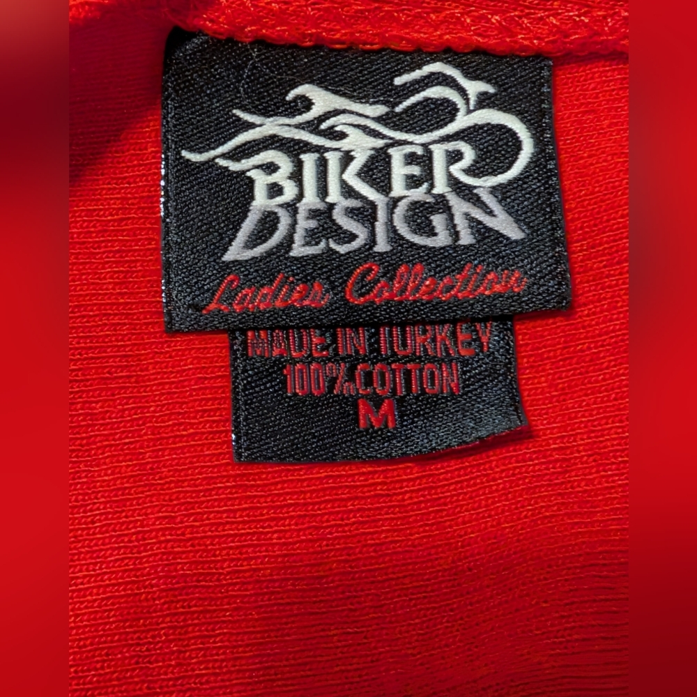 Red Cotton - Chrome Grommets & ⛓️‍💥 Long Sleeve Top - Picture 10 of 13
